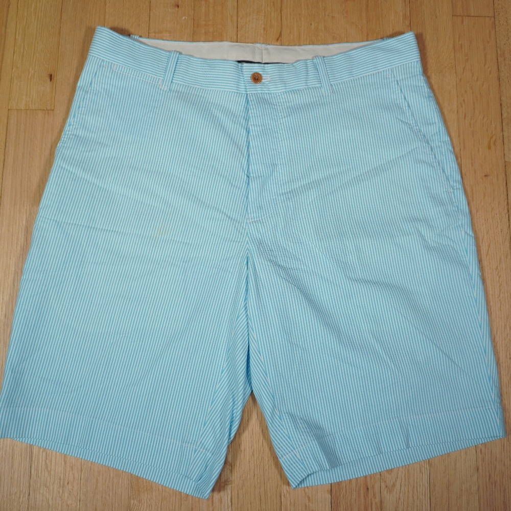 Polo Ralph Lauren Golf Shorts Green White 32 Cotton Polyester Brand New